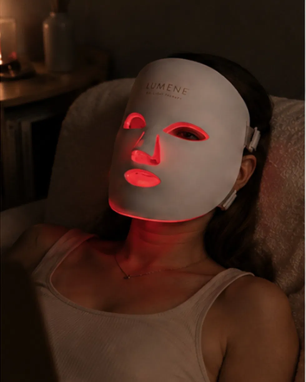 Wearing the Lumene mask in the evening
